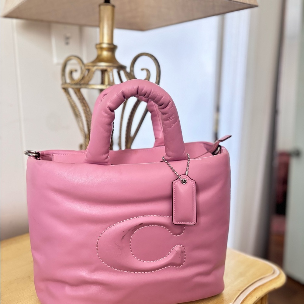 Coach Pink Leather Tote Bag